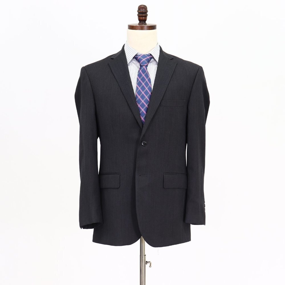 Jos. A. Bank 40R Gray Solid 2-Button Sport Coat Blazer Jacket V044